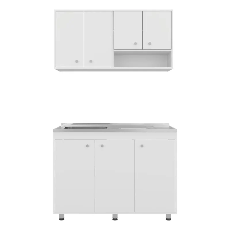 Cocina Completa Napoleon, Kronos Blanco, Incluye Módulo Superior con Dos Puertas Abatibles y Módulo Inferior con Tres Puertas Abatibles ZF