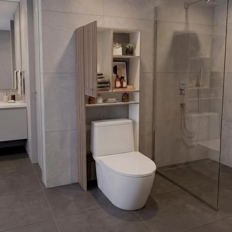 Gabinete de Baño Bristol 26, Avellana y Blanco, Amplios Espacios para Colocar Objetos Decorativos ZF