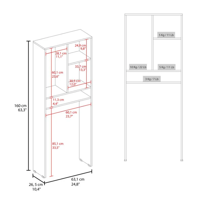 Gabinete de Baño Bristol 26, Avellana y Blanco, Amplios Espacios para Colocar Objetos Decorativos ZF
