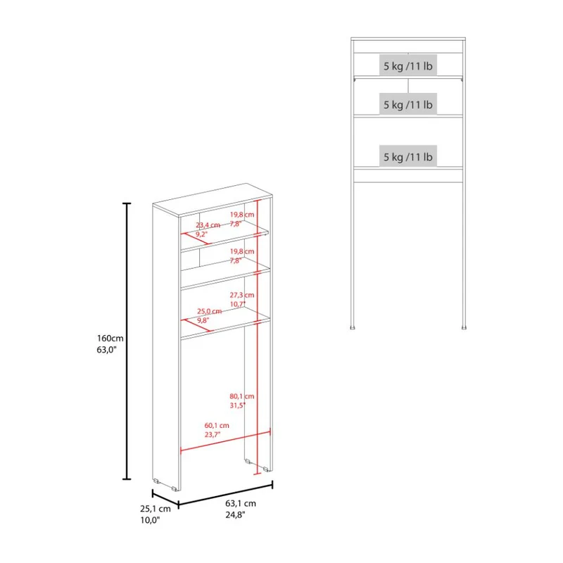 Gabinete de Baño Bristol 25, Wengue y Blanco, Amplios Espacios para Colocar Objetos Decorativos ZF