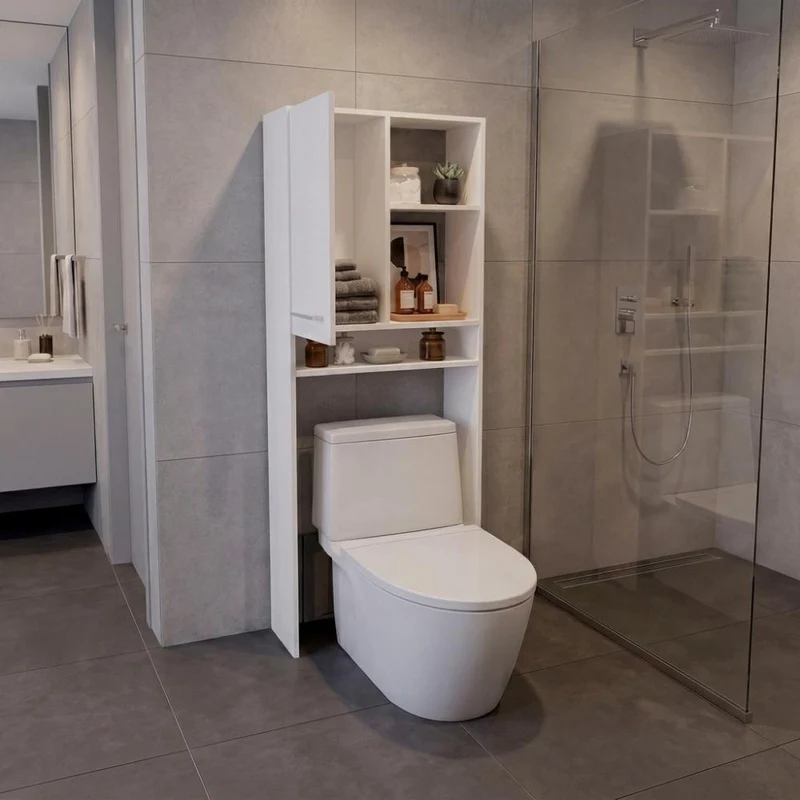 Gabinete de Baño Bristol 26, Kronos Blanco, Amplios Espacios para Colocar Objetos Decorativos ZF