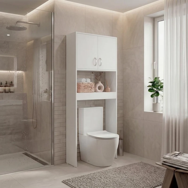 Gabinete de Baño Bristol 25, Kronos Blanco, Amplios Espacios para Colocar Objetos Decorativos ZF