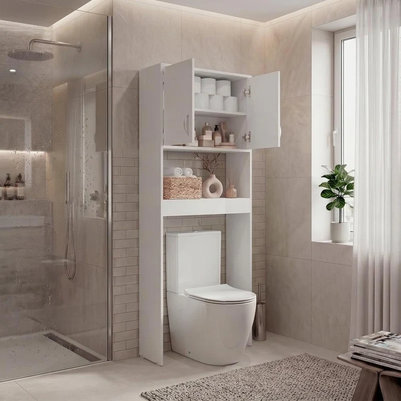 Gabinete de Baño Bristol 25, Kronos Blanco, Amplios Espacios para Colocar Objetos Decorativos ZF