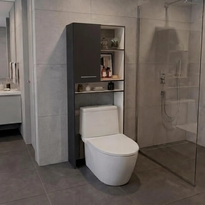 Gabinete de Baño Bristol 26, Wengue y Blanco, Amplios Espacios para Colocar Objetos Decorativos ZF
