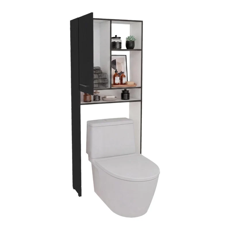Gabinete de Baño Bristol 26, Wengue y Blanco, Amplios Espacios para Colocar Objetos Decorativos ZF