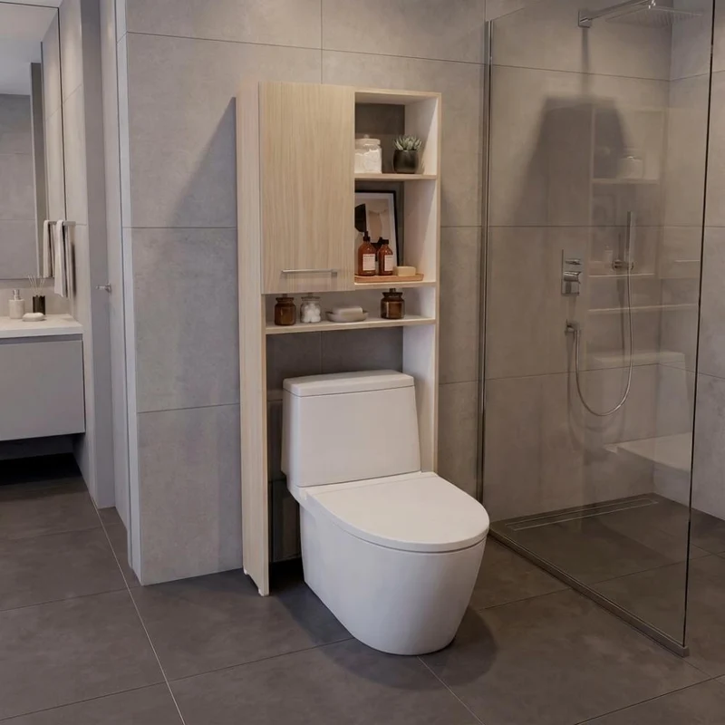 Gabinete de Baño Bristol 26, Cartagena y Blanco, Amplios Espacios para Colocar Objetos Decorativos ZF