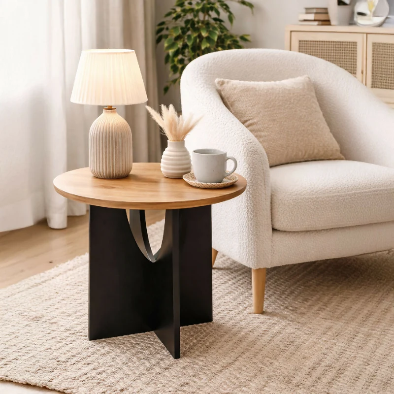 Mesa Auxiliar Viña Madera Natural + Negro