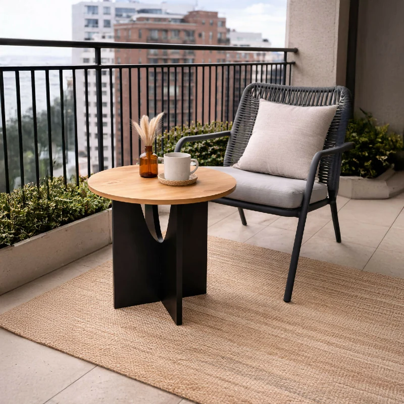 Mesa Auxiliar Viña Madera Natural + Negro