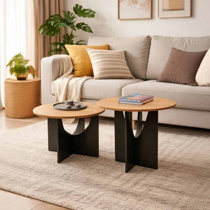Mesa Auxiliar Viña Madera Natural + Negro
