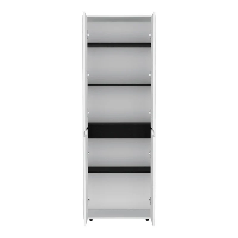 Alacena Gerg, Blanco y Wengue, con Espacio para Guardar Insumos y Utensilios de Cocina ZF