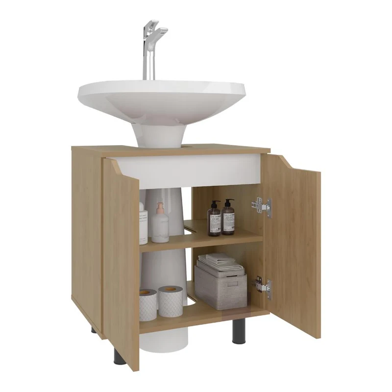 Mueble para Lavamanos Marlo, Kronos Fresno y Kronos Blanco, No Incluye Lavamanos