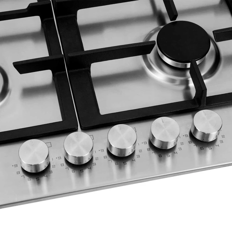 Estufa de Empotrar Challenger 5 Puestos Gas Natural, Plateado