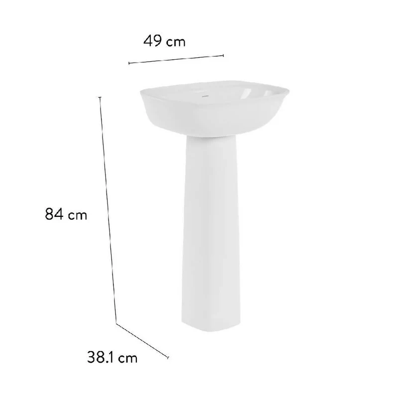 Lavamanos Corona con Pedestal Aluvia Blanco