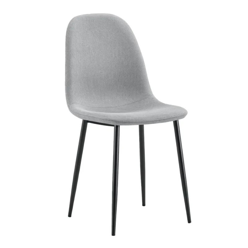 Set de 4 Sillas de Comedor Margarita, Gris, con Espaldar y Diseño Moderno