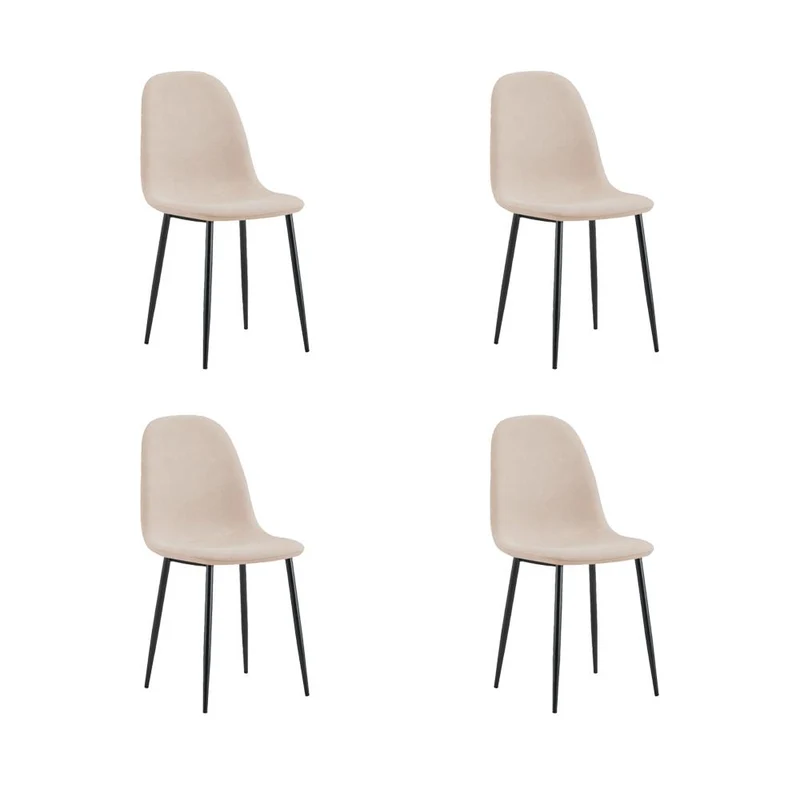 Set de 4 Sillas de Comedor Margarita, Beige, con Espaldar y Diseño Moderno