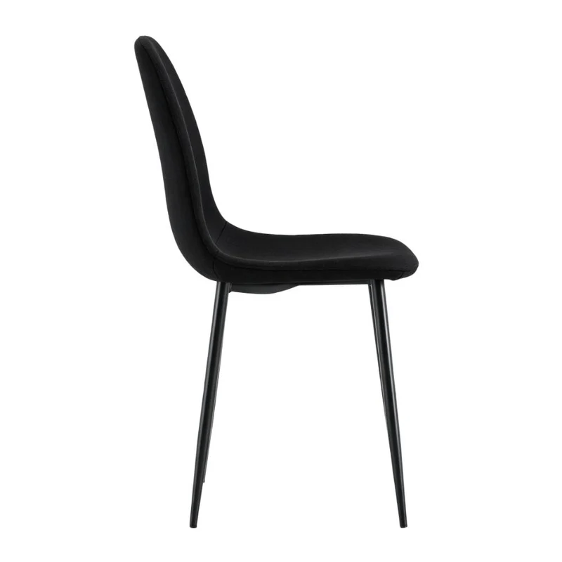 Set de 4 Sillas de Comedor Margarita, Negro, con Espaldar y Diseño Moderno
