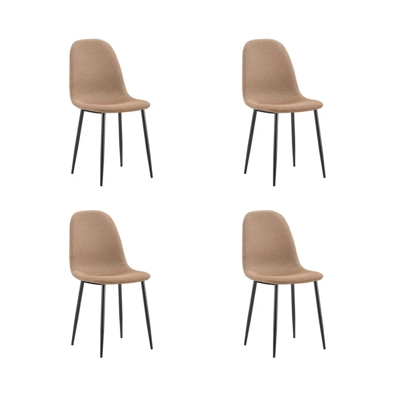 Set de 4 Sillas de Comedor Margarita, Café, con Espaldar y Diseño Moderno