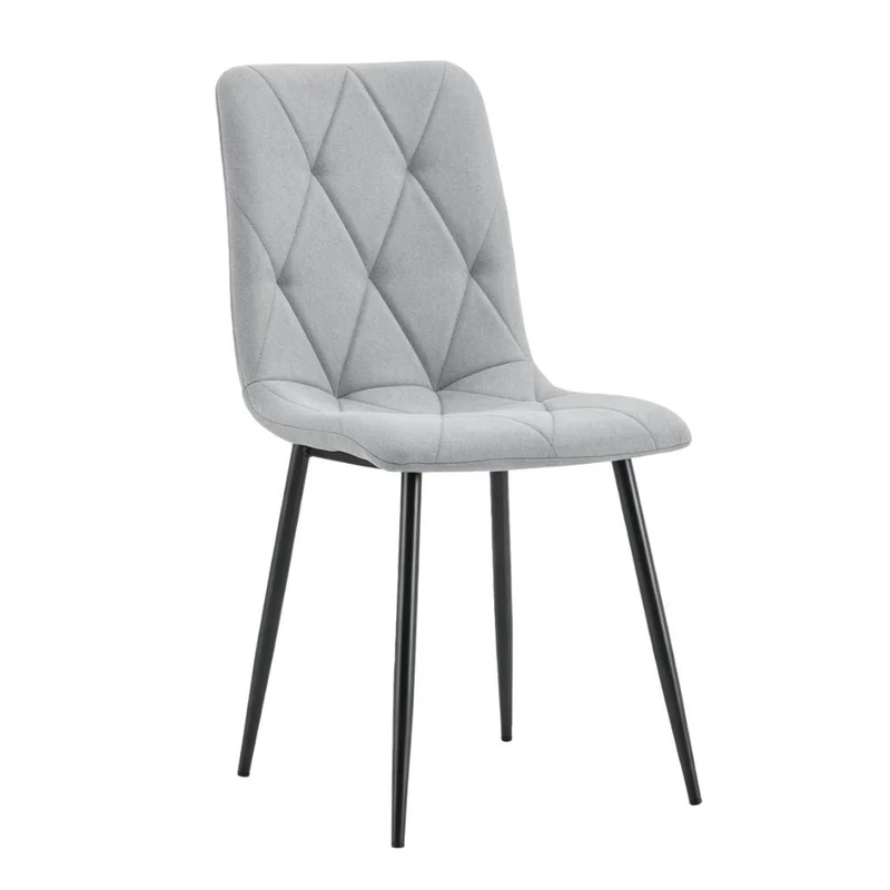 Set de 4 Sillas de Comedor Napoles, Gris, con Espaldar y Diseño Moderno