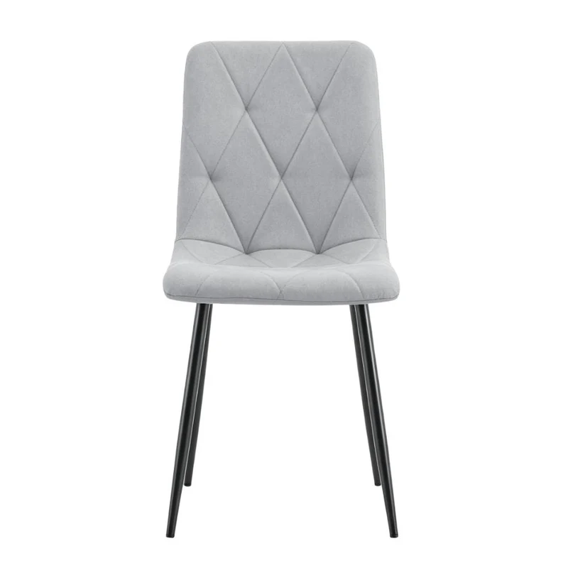 Set de 4 Sillas de Comedor Napoles, Gris, con Espaldar y Diseño Moderno
