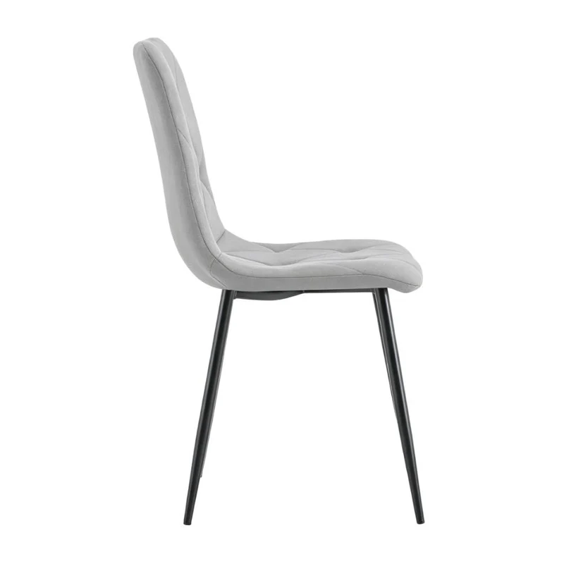 Set de 4 Sillas de Comedor Napoles, Gris, con Espaldar y Diseño Moderno