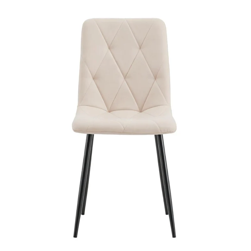 Set de 4 Sillas de Comedor Napoles, Beige, con Espaldar y Diseño Moderno