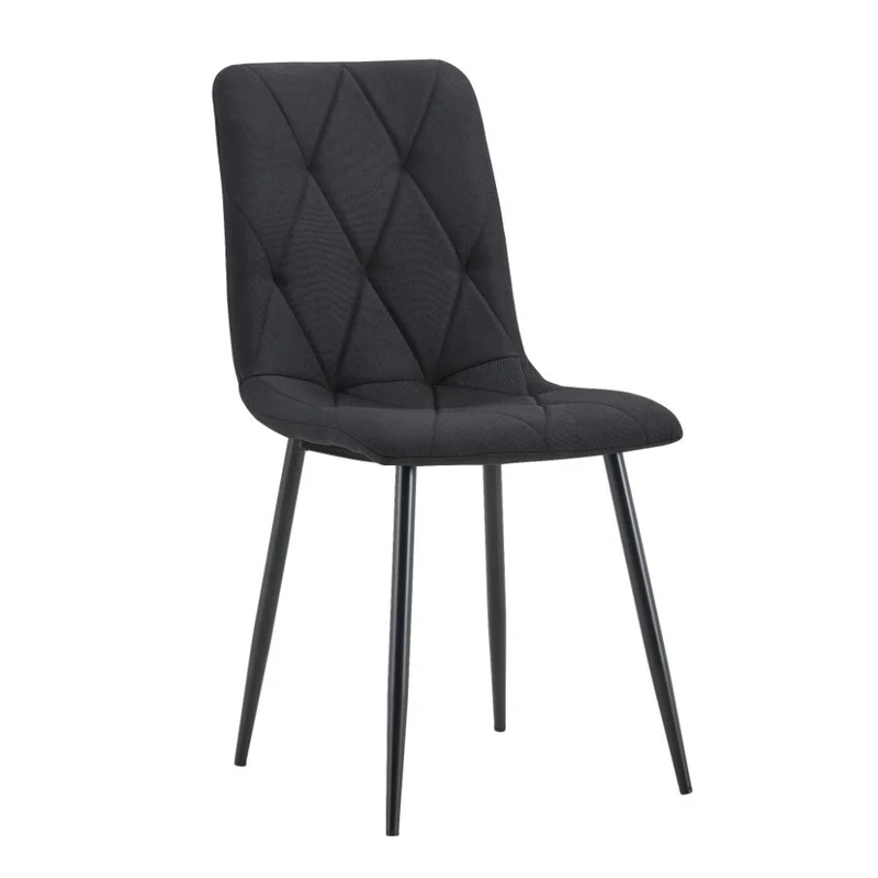 Set de 4 Sillas de Comedor Napoles, Negro, con Espaldar y Diseño Moderno