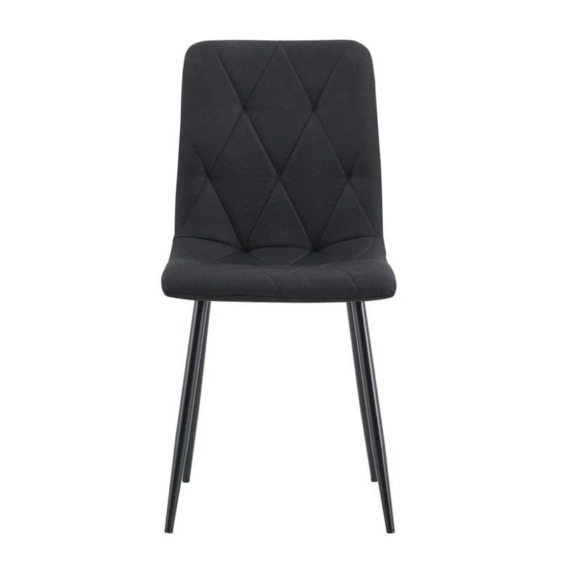 Set de 4 Sillas de Comedor Napoles, Negro, con Espaldar y Diseño Moderno