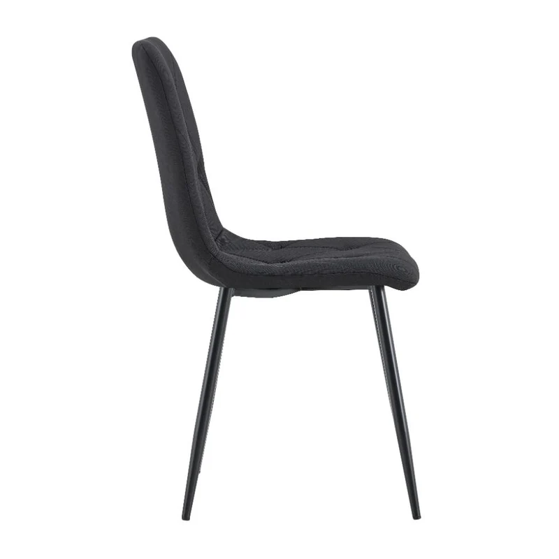 Set de 4 Sillas de Comedor Napoles, Negro, con Espaldar y Diseño Moderno