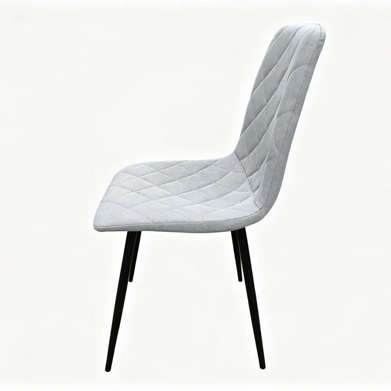 Set de 4 Sillas de Comedor Sorrento, Gris Claro, con Espaldar y Diseño Moderno