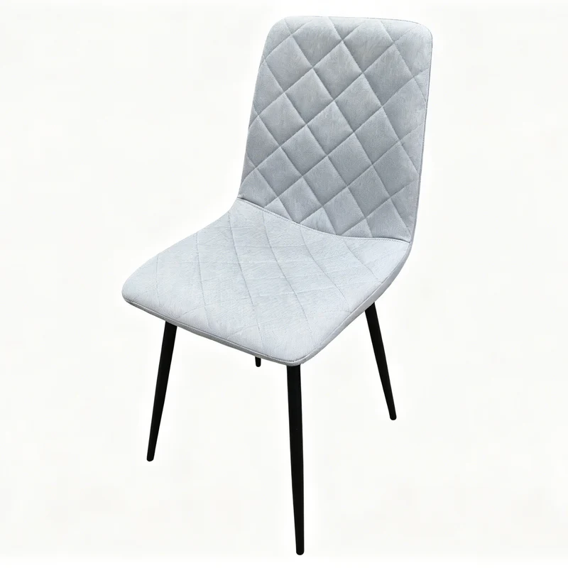 Set de 4 Sillas de Comedor Sorrento, Gris Claro, con Espaldar y Diseño Moderno