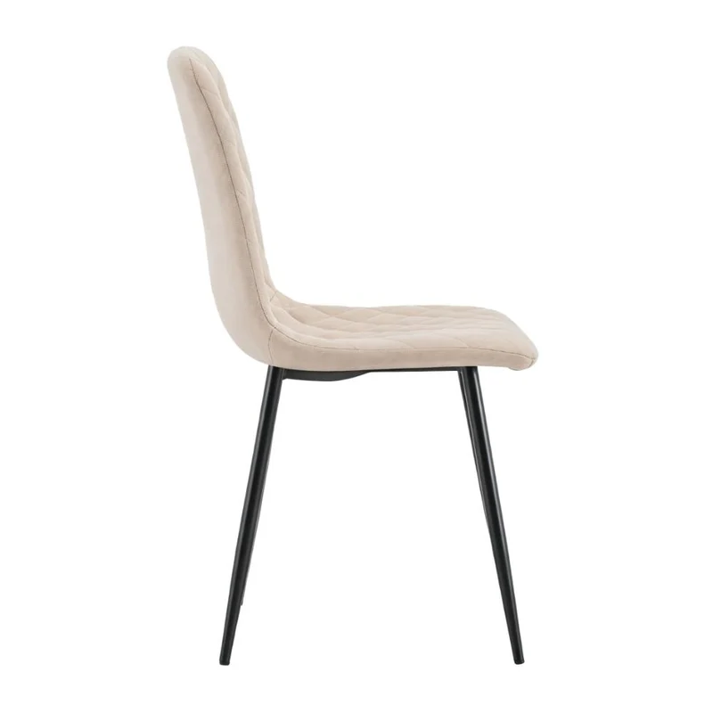 Set de 4 Sillas de Comedor Loretto, Beige, con Espaldar y Diseño Moderno