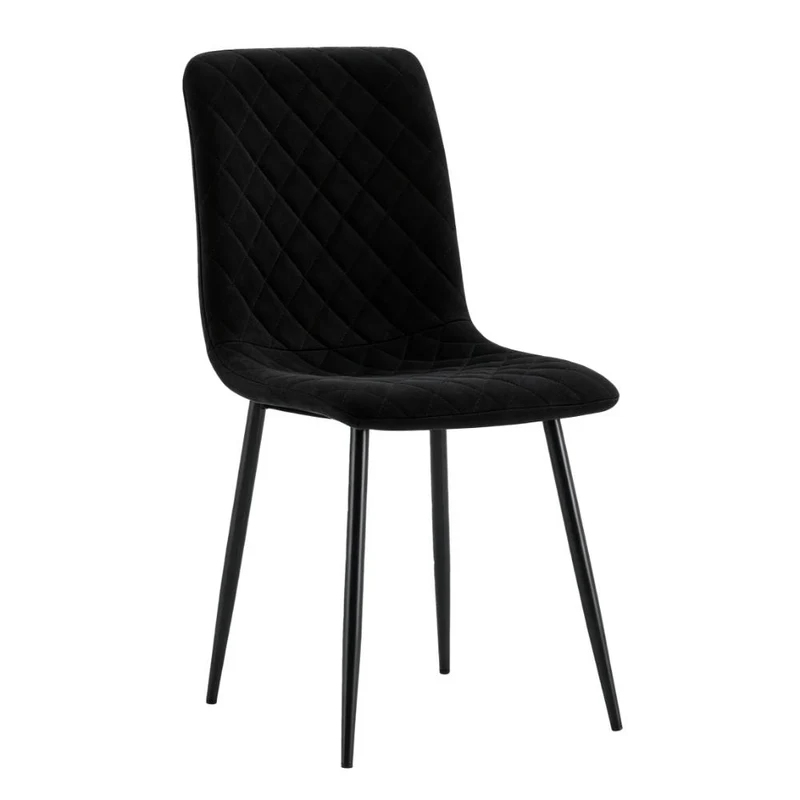 Set de 4 Sillas de Comedor Loretto, Negro, con Espaldar y Diseño Moderno