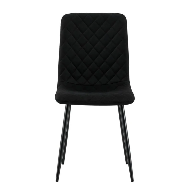 Set de 4 Sillas de Comedor Loretto, Negro, con Espaldar y Diseño Moderno
