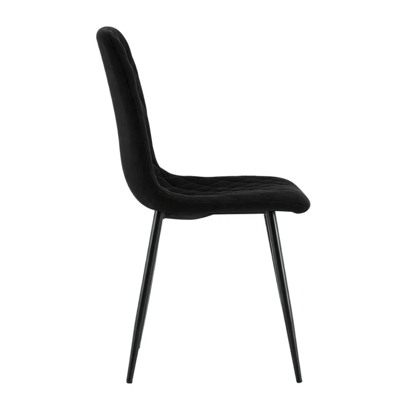 Set de 4 Sillas de Comedor Loretto, Negro, con Espaldar y Diseño Moderno