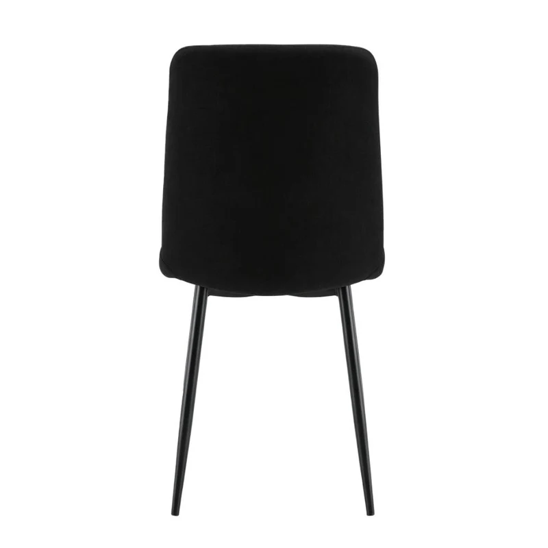 Set de 4 Sillas de Comedor Loretto, Negro, con Espaldar y Diseño Moderno