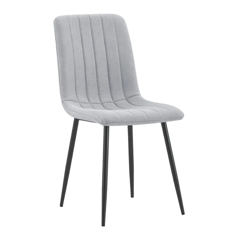 Set de 4 Sillas de Comedor Lusitano, Gris, con Espaldar y Diseño Moderno