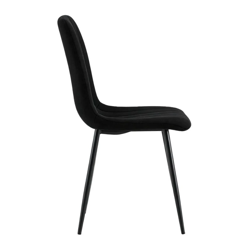 Set de 4 Sillas de Comedor Lusitano, Negro, con Espaldar y Diseño Moderno