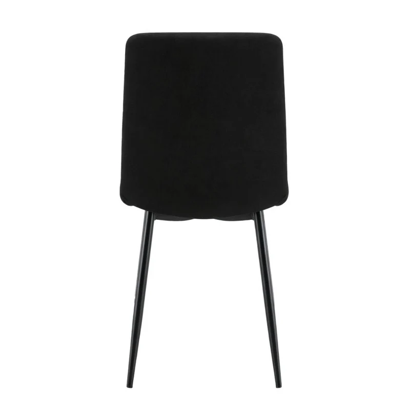 Set de 4 Sillas de Comedor Lusitano, Negro, con Espaldar y Diseño Moderno