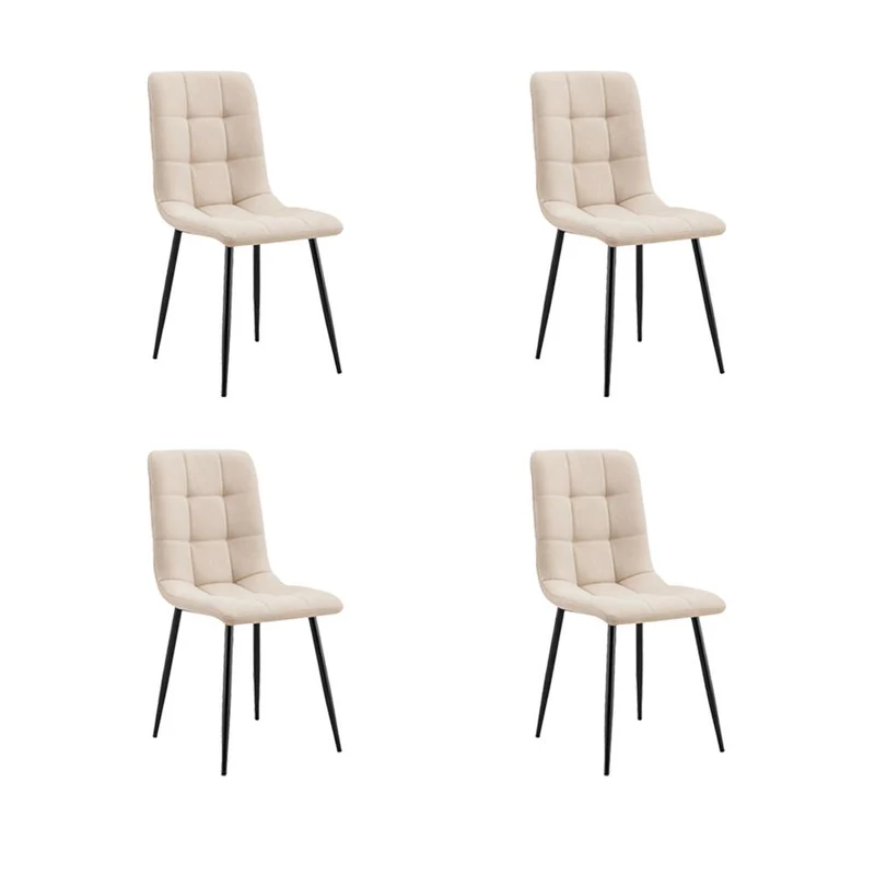 Set de 4 Sillas de Comedor Flex, Color Beige, con Espaldar y Diseño Moderno