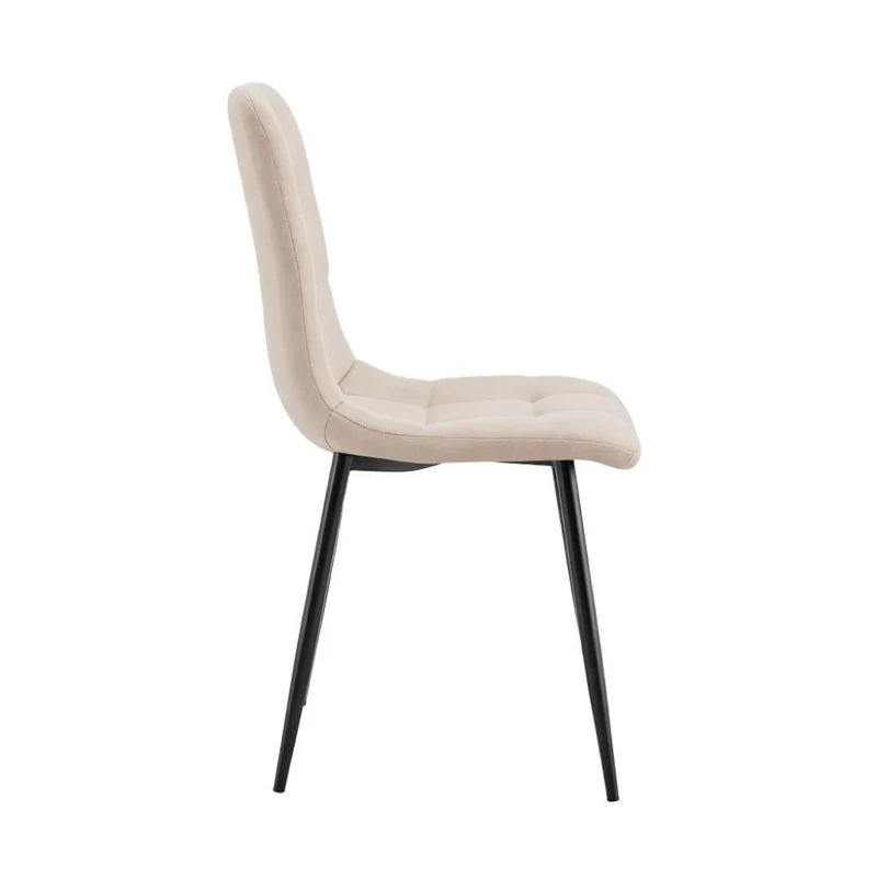 Set de 4 Sillas de Comedor Flex, Color Beige, con Espaldar y Diseño Moderno