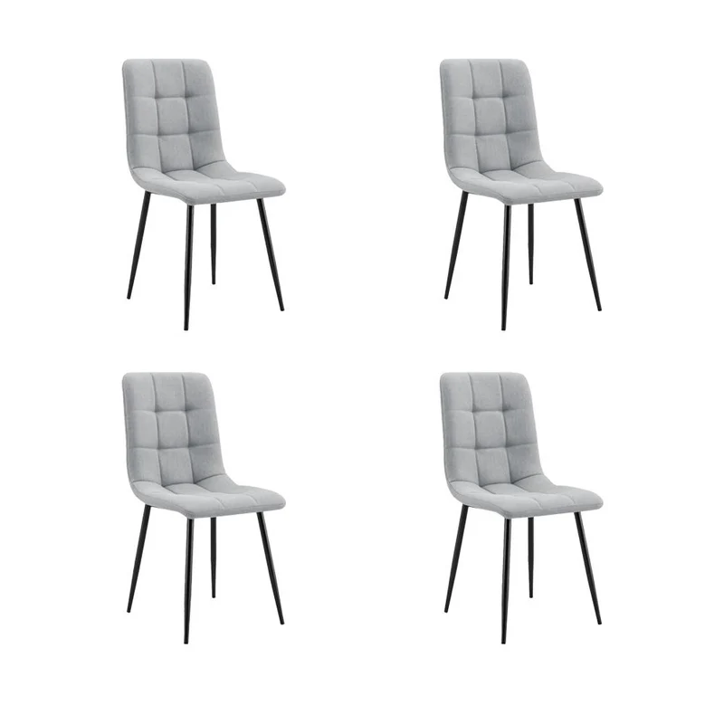 Set de 4 Sillas de Comedor Flex, Color Gris, con Espaldar y Diseño Moderno