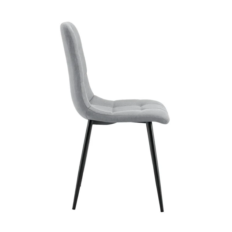 Set de 4 Sillas de Comedor Flex, Color Gris, con Espaldar y Diseño Moderno