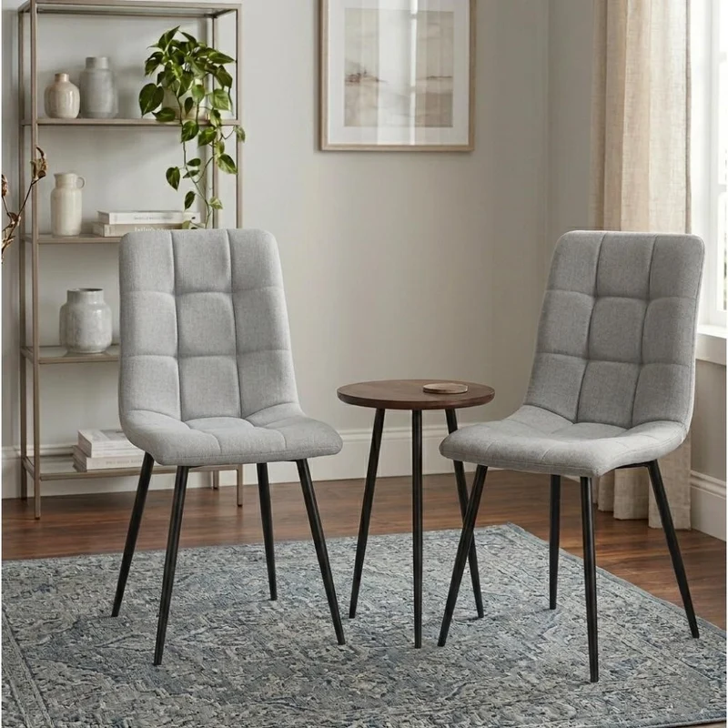 Set de 4 Sillas de Comedor Flex, Color Gris, con Espaldar y Diseño Moderno
