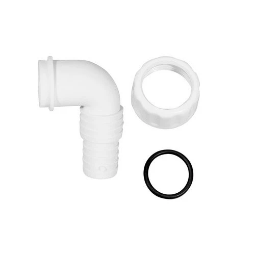 Pipetta curva per scarico lavatrice lavastoviglie pp 1 bianco
