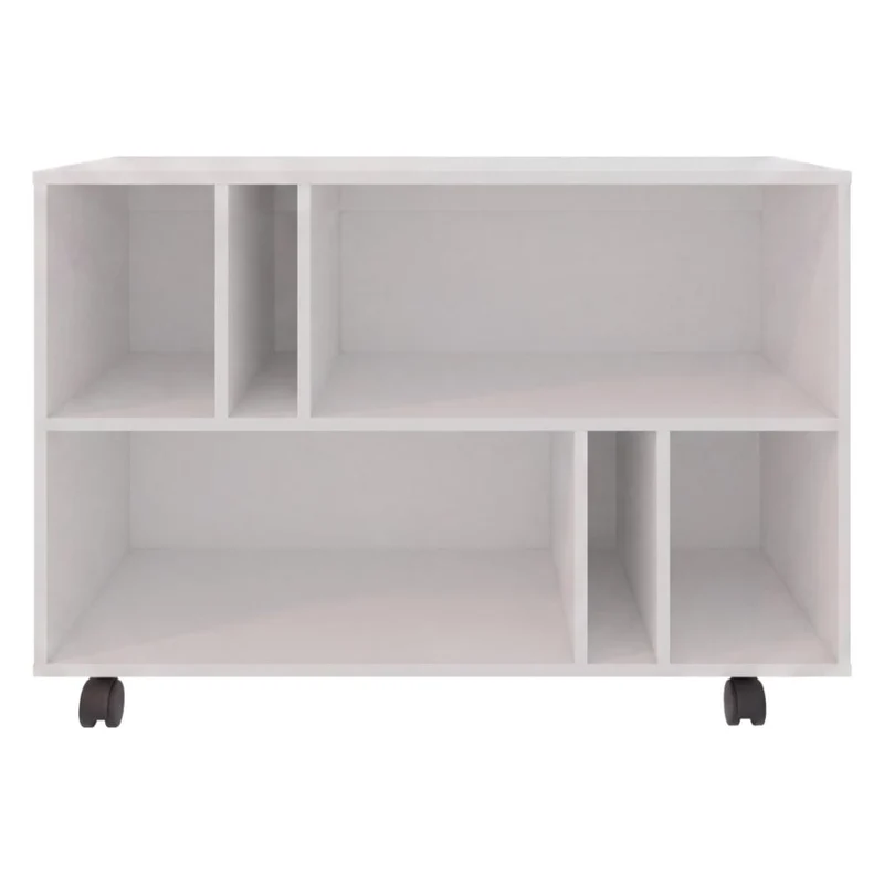 Mesa Auxiliar Jorge, Blanco, con Espacio para Guardar Objetos Como Libros y Decoración ZF