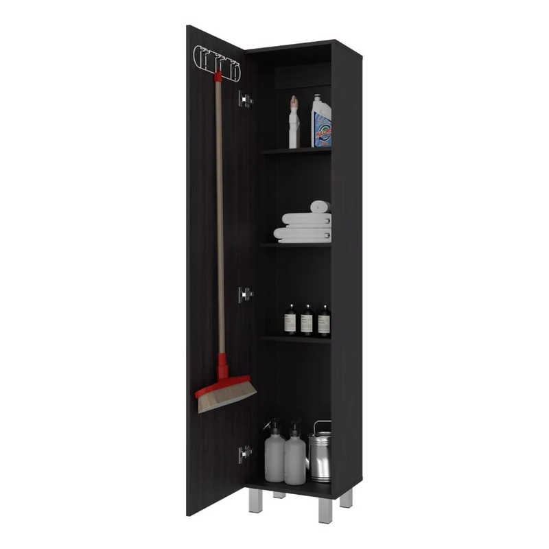 Mueble de Aseo Vinto, Wengue, con Colgador de Escobas ZF