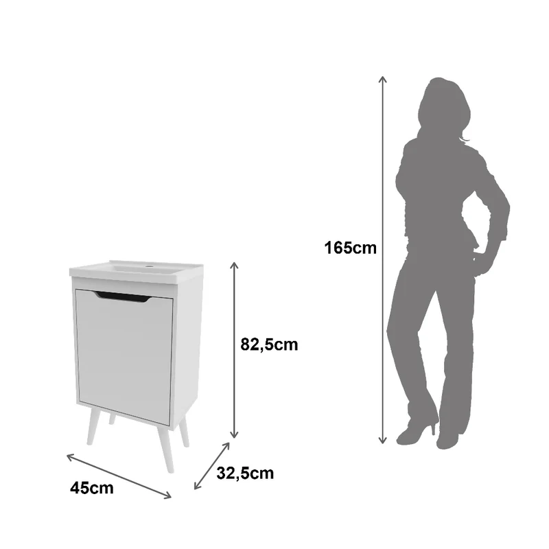 Mueble de baño con lavamanos Nexo - Blanco