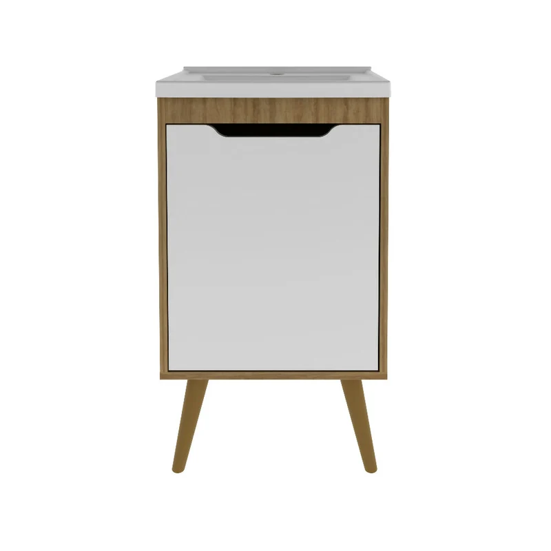 Mueble de baño con lavamanos Nexo - Almendra/Blanco
