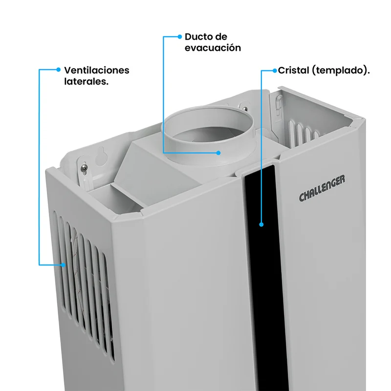 Calentador de Paso a Gas Challenger 12 lts Tiro, Blanco