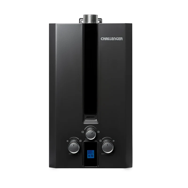 Calentador de Paso Challenger 6 Litros Tiro, Negro